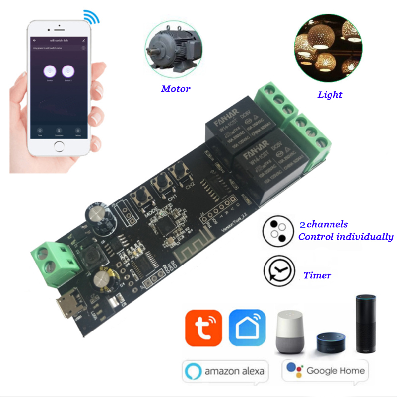 Diy Home Automation Controller - 2CH Tuya Wifi Thông Minh Điều