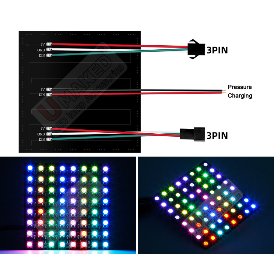 2pcs WS2812B Individually Addr - đánh giá và giá Rgb Led Matrix 8X8