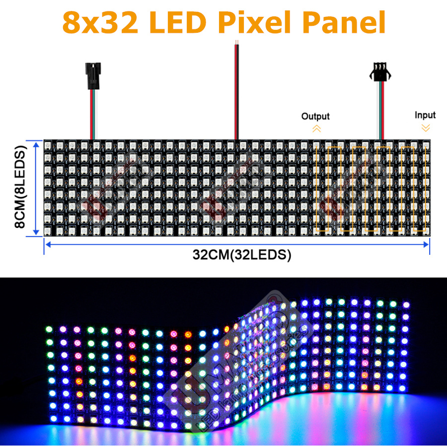 2pcs WS2812B Individually Addr - đánh giá và giá Rgb Led Matrix 8X8
