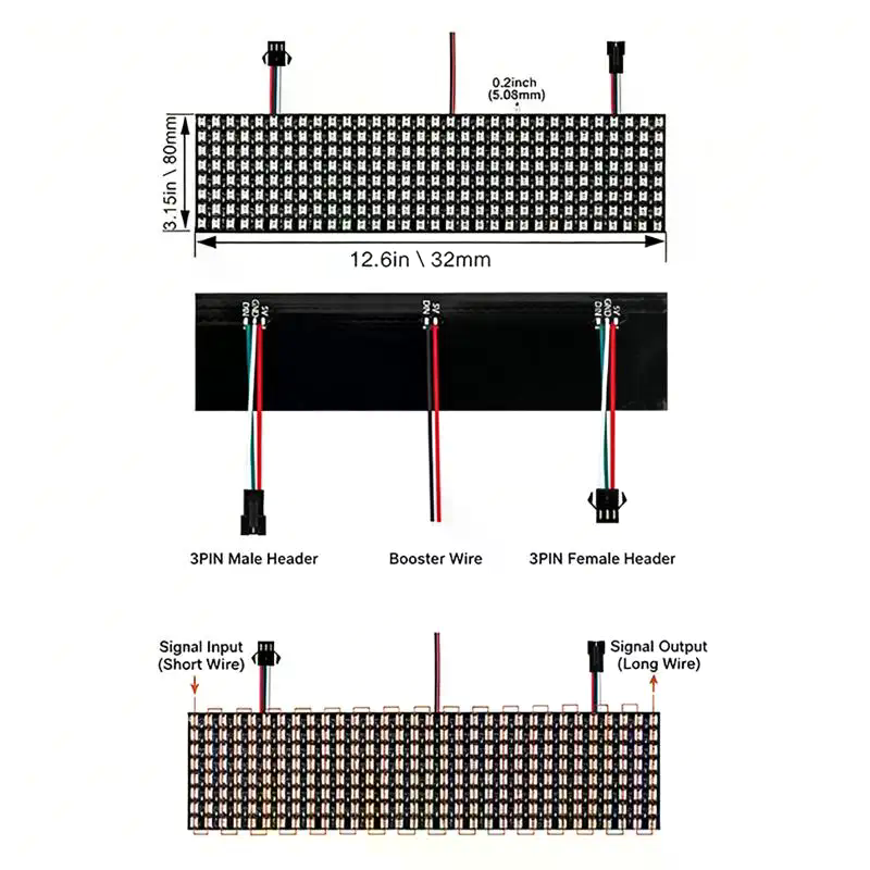 WS2812B Smart Pixel Module Mat - đánh giá và giá Rgb Led Matrix 8X8