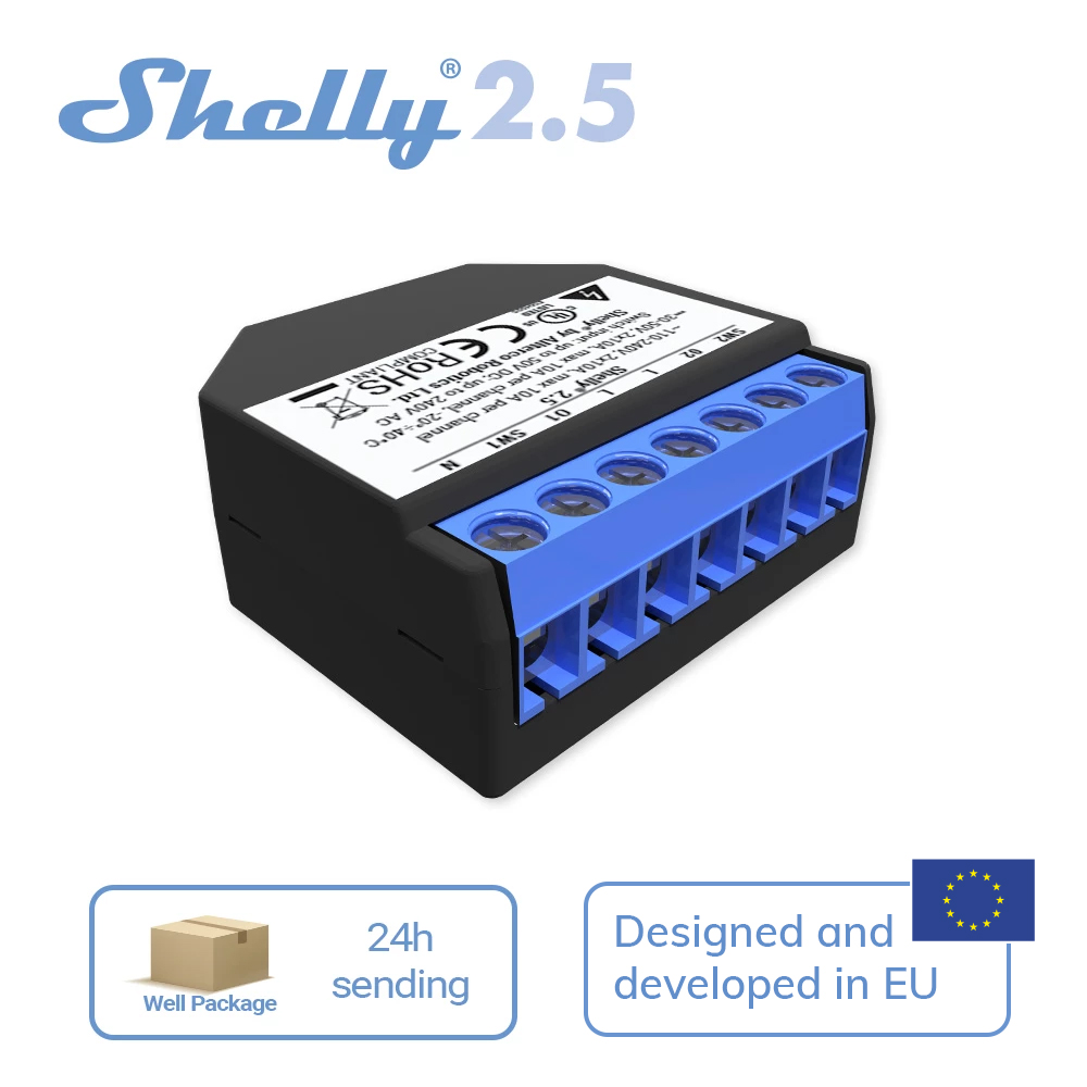 Shelly 2.5 Nhà Thông Minh Đôi  - đánh giá và giá Shelly Relay Module