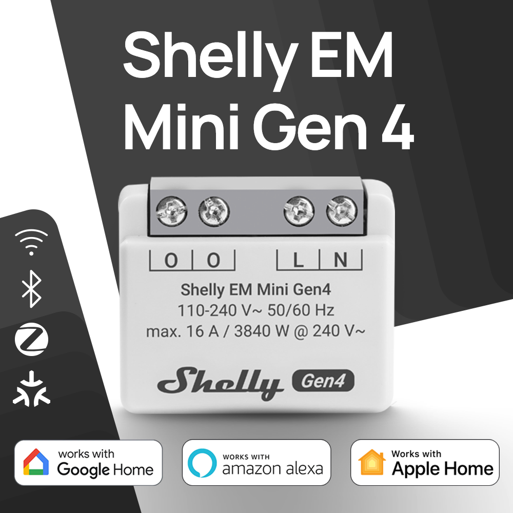 Shelly EM Mini Gen4 Matter Com - đánh giá và giá Shelly Relay Module