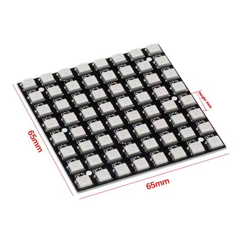 WS2812 LED 5050 RGB 8x8 64 Bit - đánh giá và giá Rgb Led Matrix 8X8