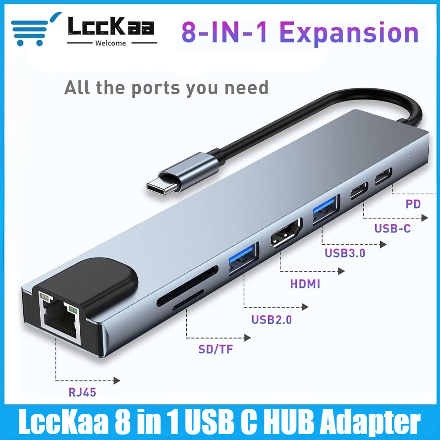 USB C Hub 8/7 in 1 4K HDMI Ada - đánh giá và giá Home Assistant Sd