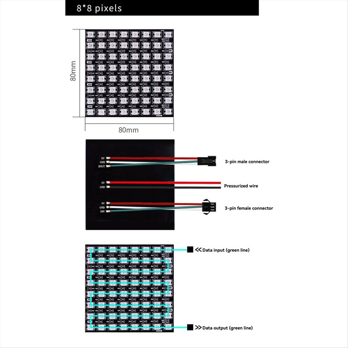 A36R WS2812B Dot Matrix Screen - đánh giá và giá Rgb Led Matrix 8X8