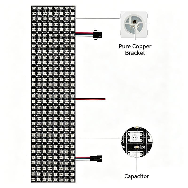 WS2812B Smart Pixel Module Mat - đánh giá và giá Rgb Led Matrix 8X8