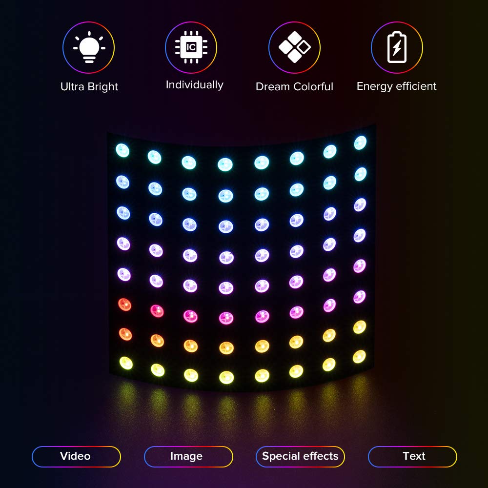WS2812 LED 5050 RGB 8x8 64 Bit - đánh giá và giá Rgb Led Matrix 8X8