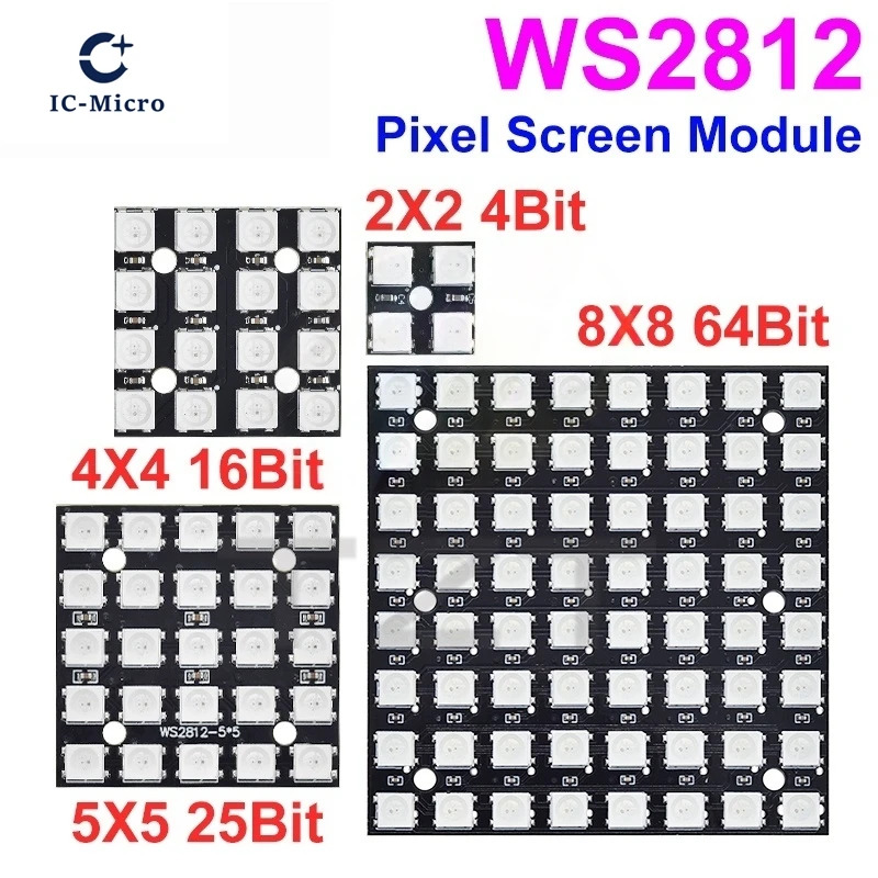 NEW WS2812 LED 5050 RGB 8x8 LE - đánh giá và giá Rgb Led Matrix 8X8