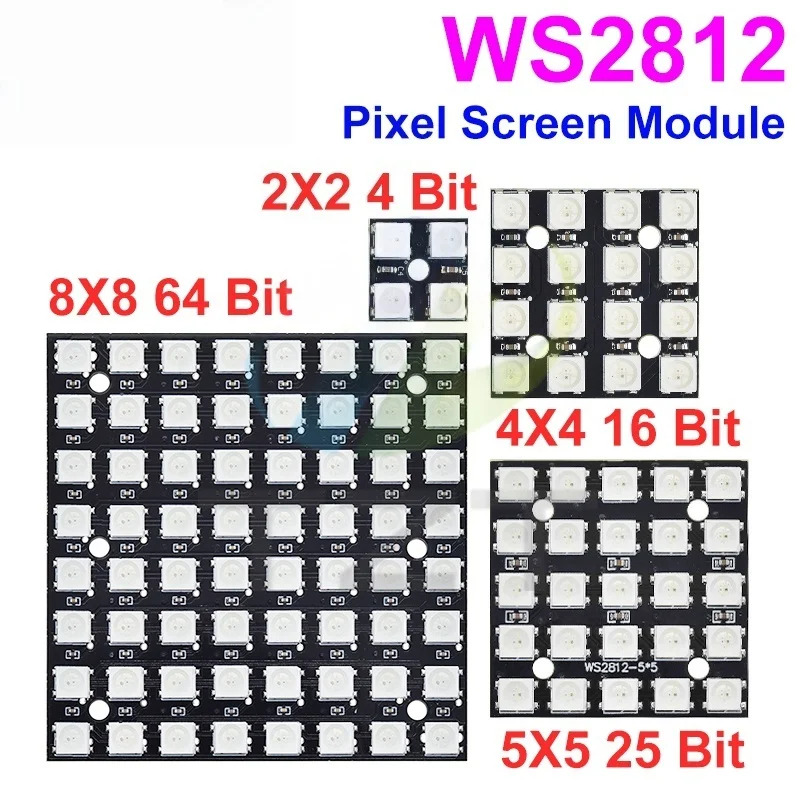 NEW WS2812 LED 5050 RGB 8x8 LE - đánh giá và giá Rgb Led Matrix 8X8
